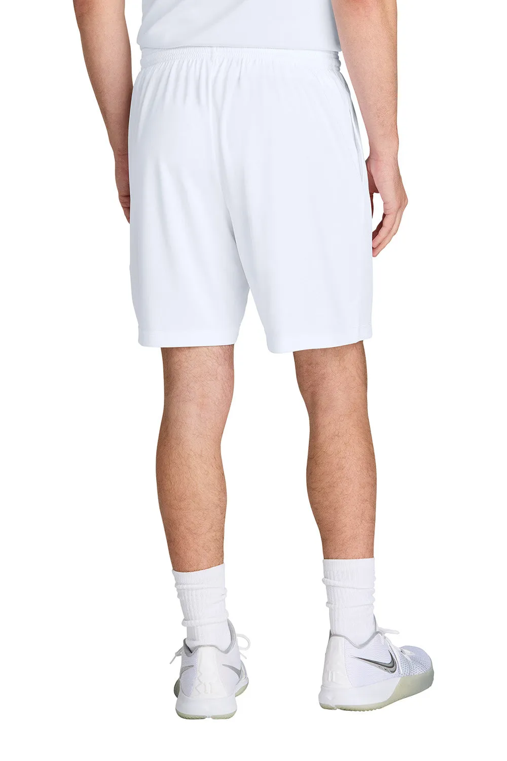 Sport-Tek Mens Moisture Wicking Competitor Athletic Shorts w/ Pockets - White