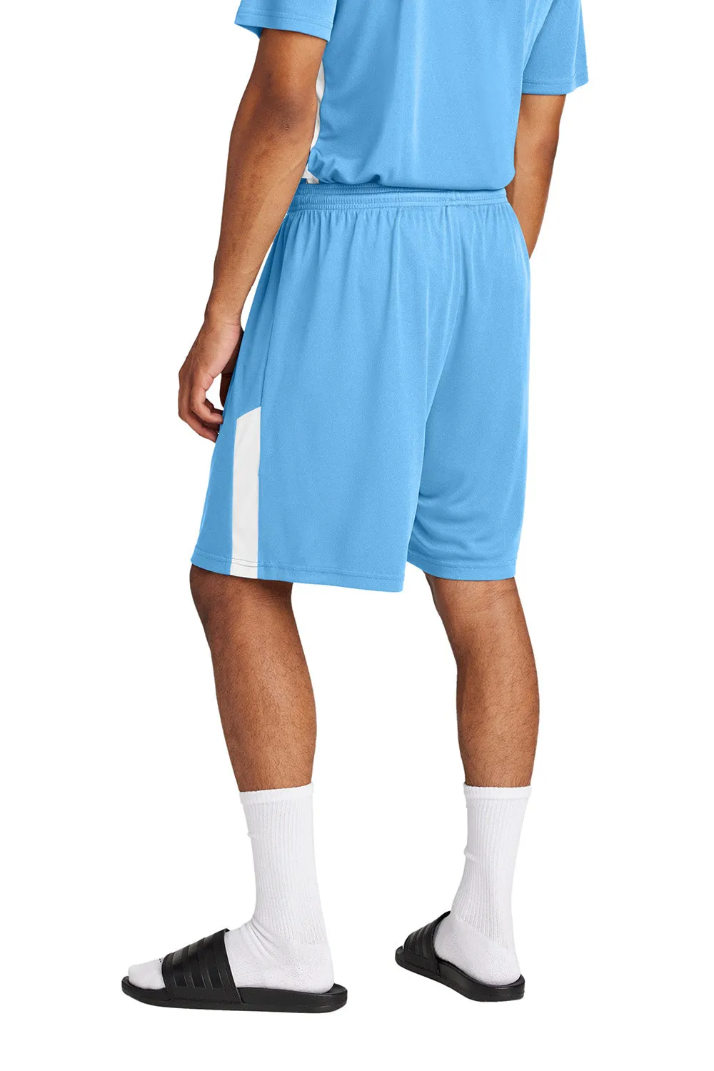 Sport-Tek Mens Moisture Wicking Competitor United Athletic Shorts - Carolina Blue/White