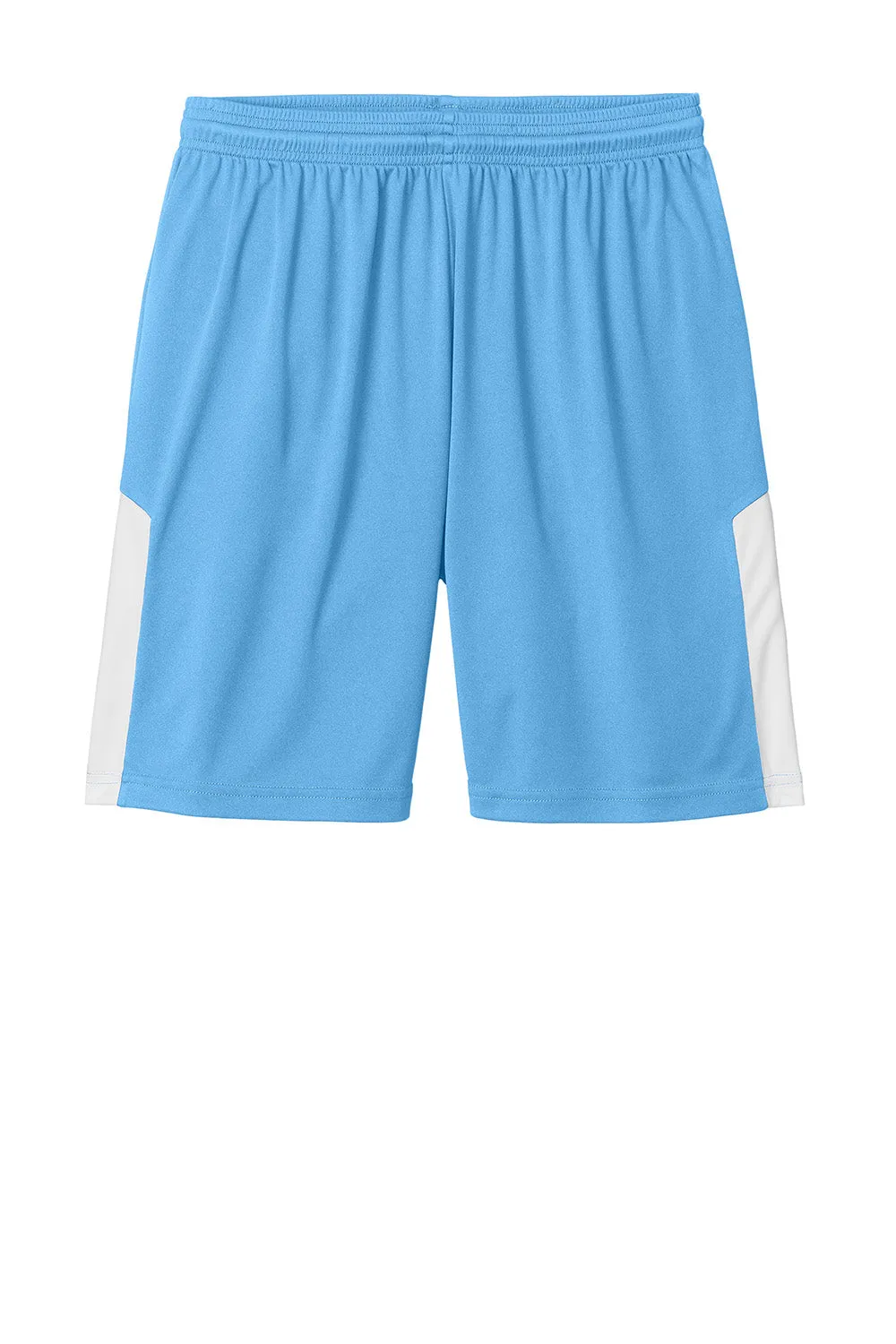 Sport-Tek Mens Moisture Wicking Competitor United Athletic Shorts - Carolina Blue/White
