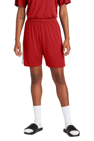 Sport-Tek Mens Moisture Wicking Competitor United Athletic Shorts - Deep Red/White