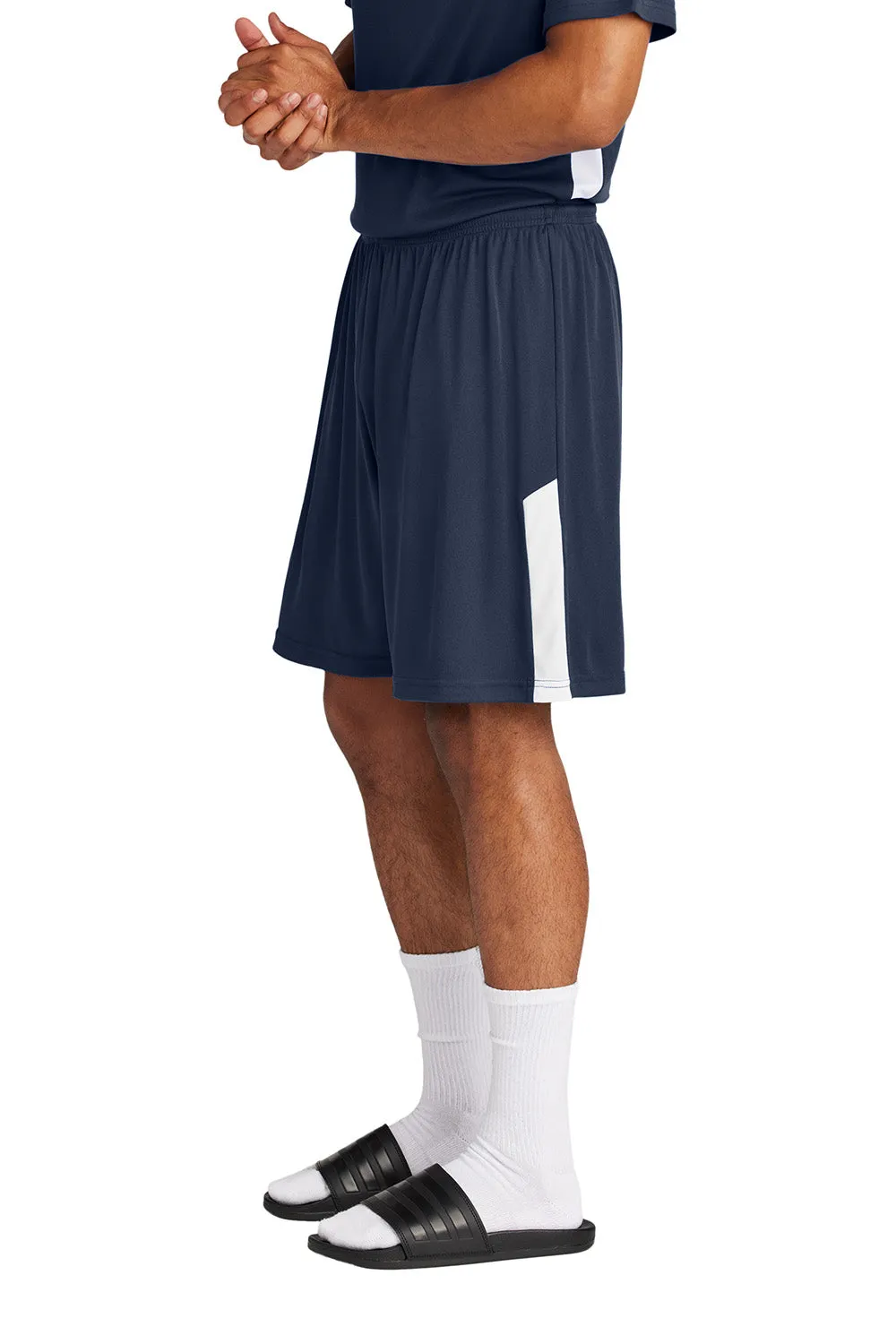 Sport-Tek Mens Moisture Wicking Competitor United Athletic Shorts - True Navy Blue/White