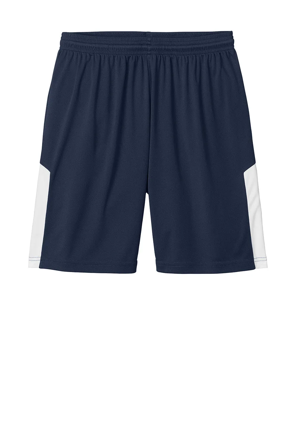 Sport-Tek Mens Moisture Wicking Competitor United Athletic Shorts - True Navy Blue/White