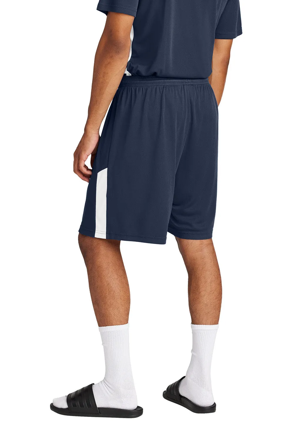 Sport-Tek Mens Moisture Wicking Competitor United Athletic Shorts - True Navy Blue/White