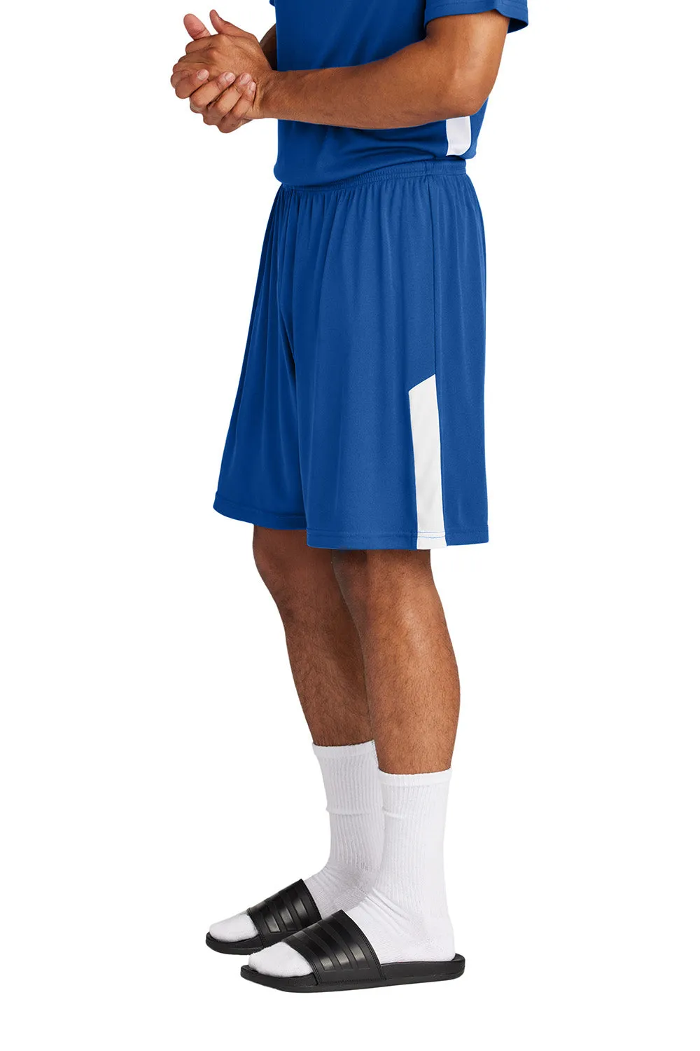 Sport-Tek Mens Moisture Wicking Competitor United Athletic Shorts - True Royal Blue/White