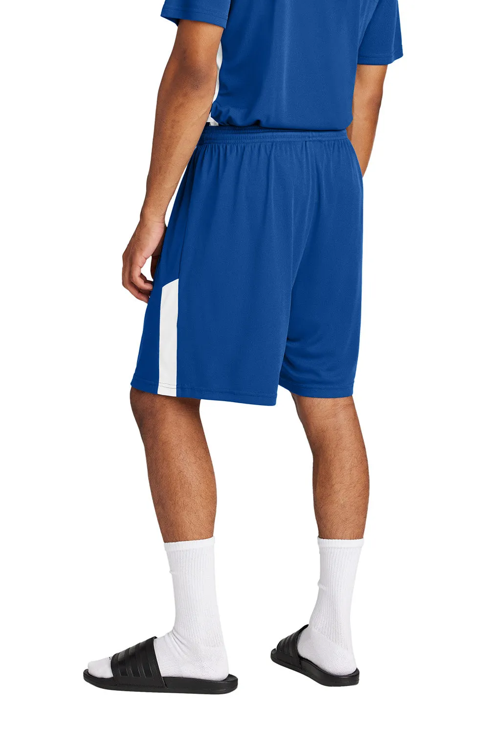 Sport-Tek Mens Moisture Wicking Competitor United Athletic Shorts - True Royal Blue/White