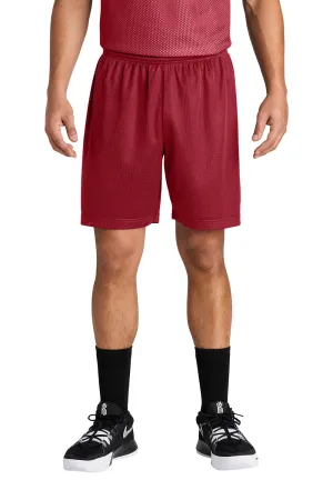 Sport-Tek Mens Moisture Wicking Mesh Athletic Shorts - Deep Red