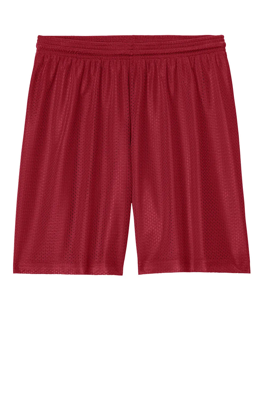 Sport-Tek Mens Moisture Wicking Mesh Athletic Shorts - Deep Red