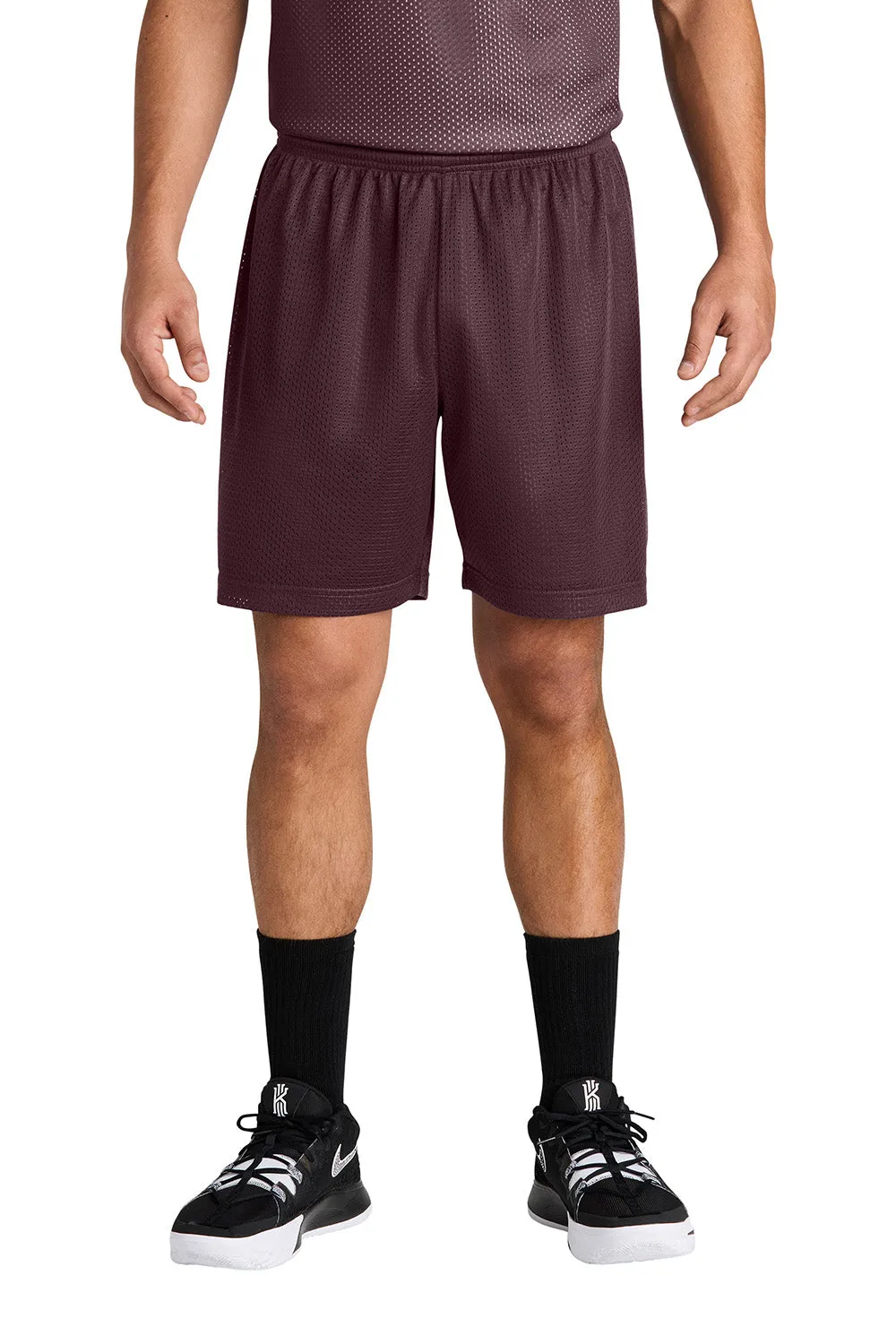 Sport-Tek Mens Moisture Wicking Mesh Athletic Shorts - Maroon