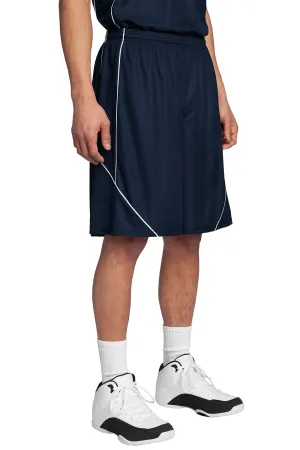 Sport-Tek Mens Moisture Wicking Mesh Reversible Spliced Shorts - True Navy Blue - Closeout