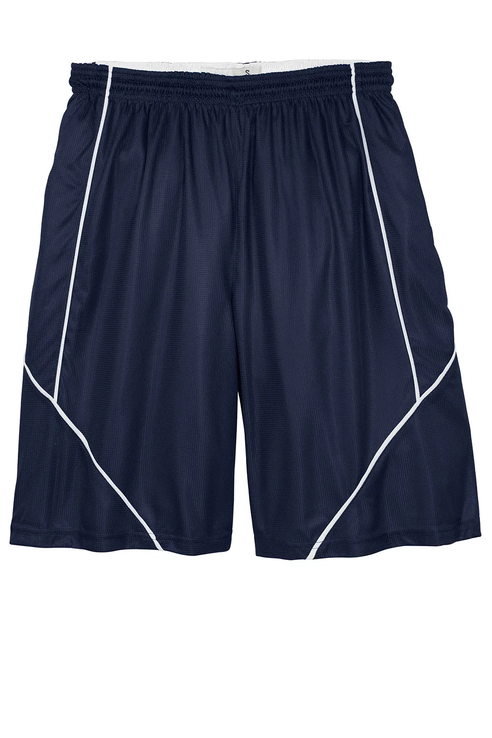 Sport-Tek Mens Moisture Wicking Mesh Reversible Spliced Shorts - True Navy Blue - Closeout