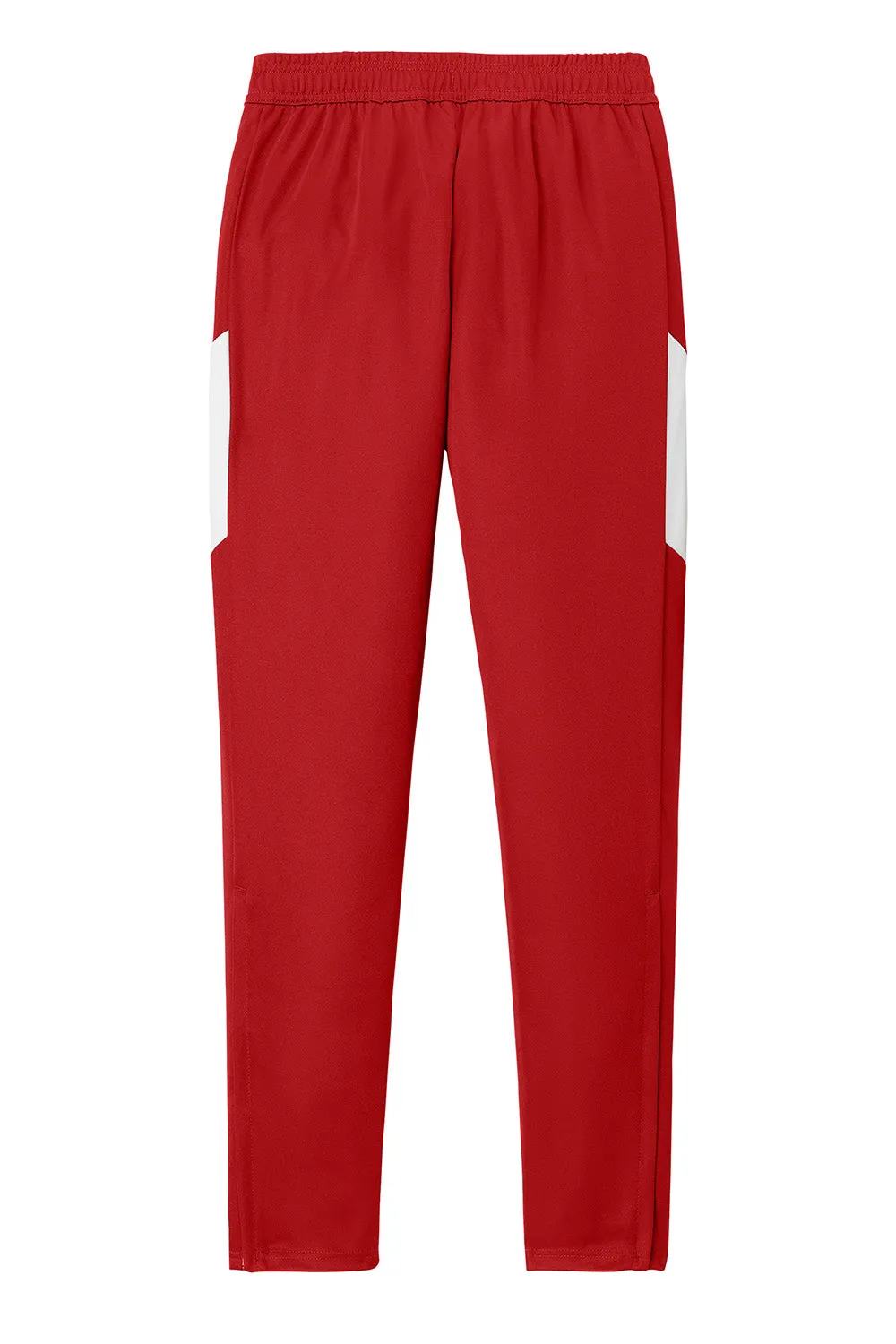 Sport-Tek Mens Moisture Wicking Travel Pants w/ Pockets - Deep Red/White