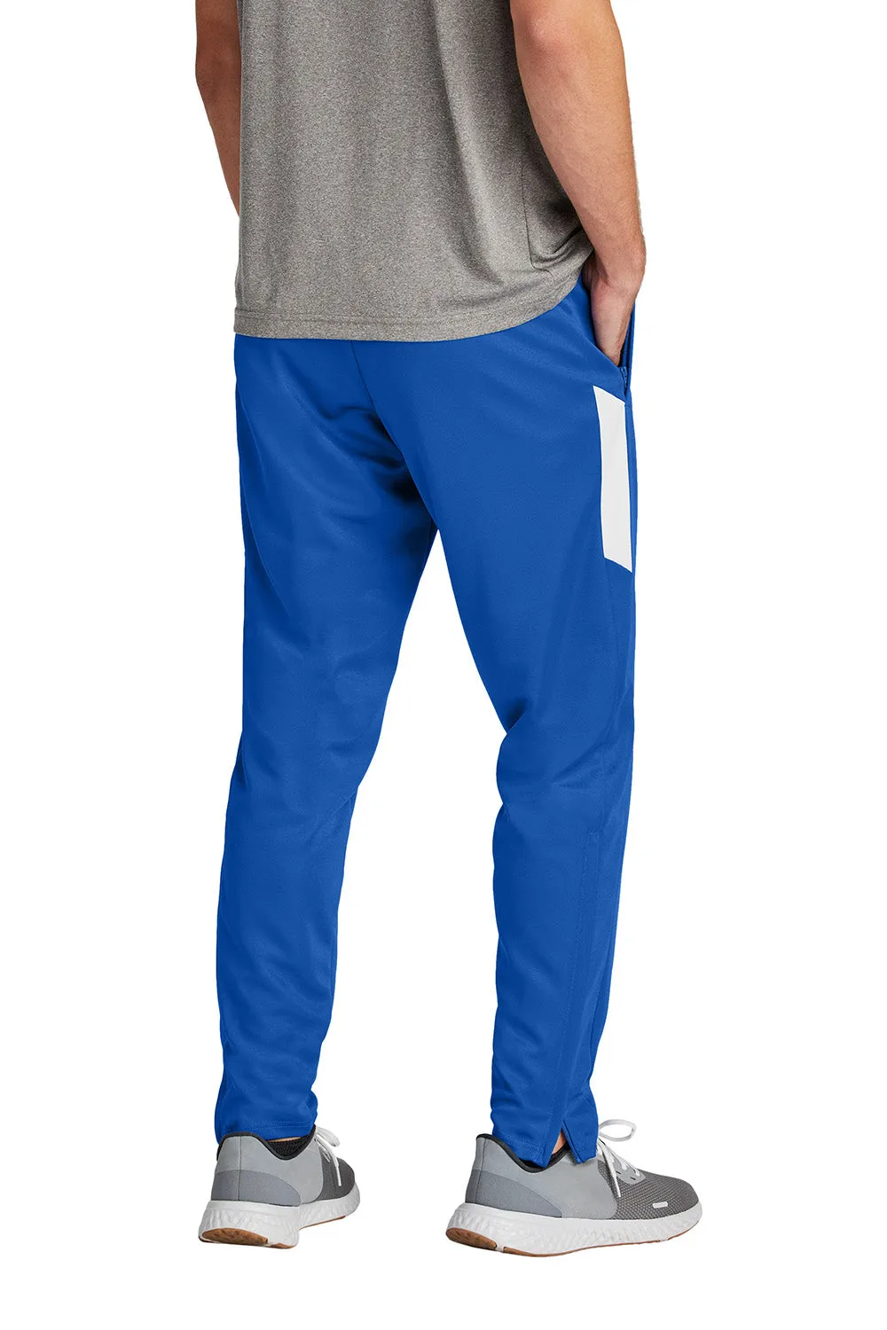 Sport-Tek Mens Moisture Wicking Travel Pants w/ Pockets - True Royal Blue/White