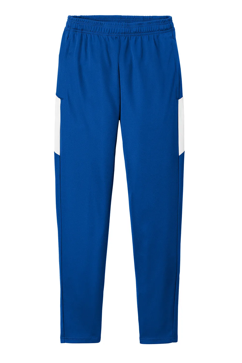 Sport-Tek Mens Moisture Wicking Travel Pants w/ Pockets - True Royal Blue/White