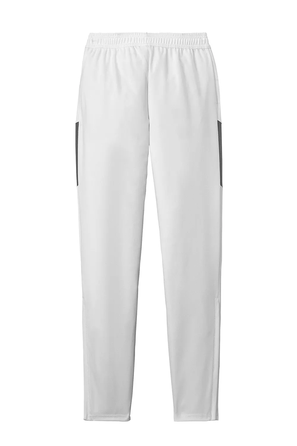 Sport-Tek Mens Moisture Wicking Travel Pants w/ Pockets - White/Iron Grey