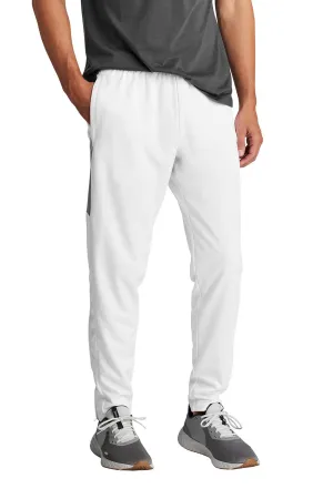 Sport-Tek Mens Moisture Wicking Travel Pants w/ Pockets - White/Iron Grey