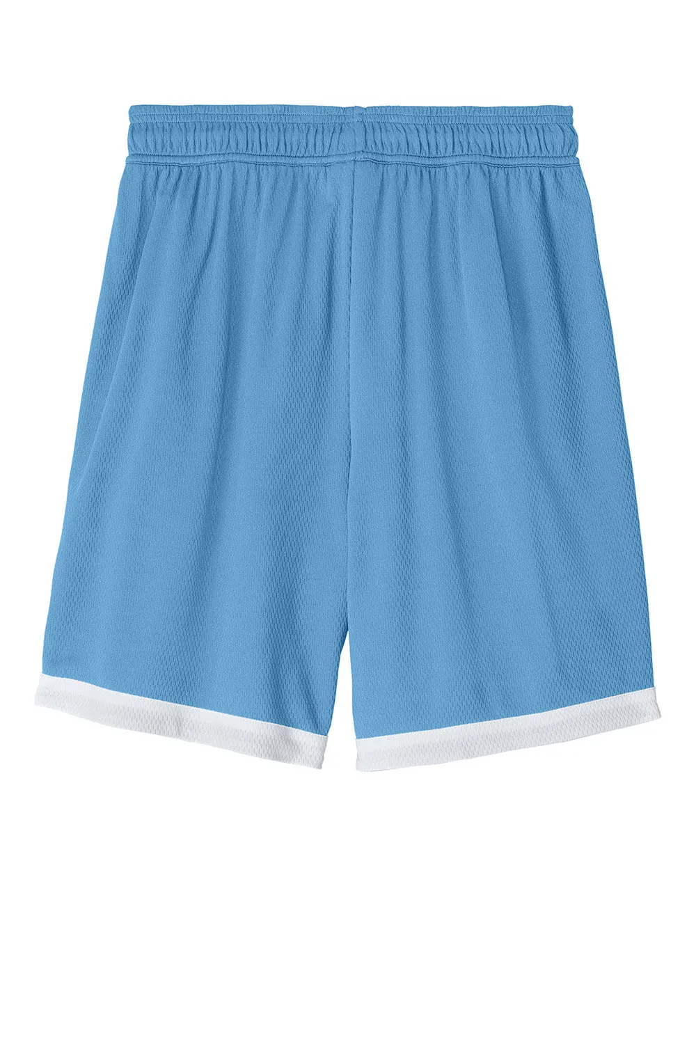 Sport-Tek Mens Rival Moisture Wicking Basketball Shorts - Carolina Blue/White