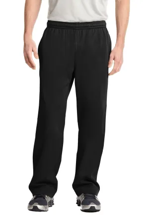 Sport-Tek Mens Sport Wick Moisture Wicking Fleece Sweatpants w/ Pockets - Black