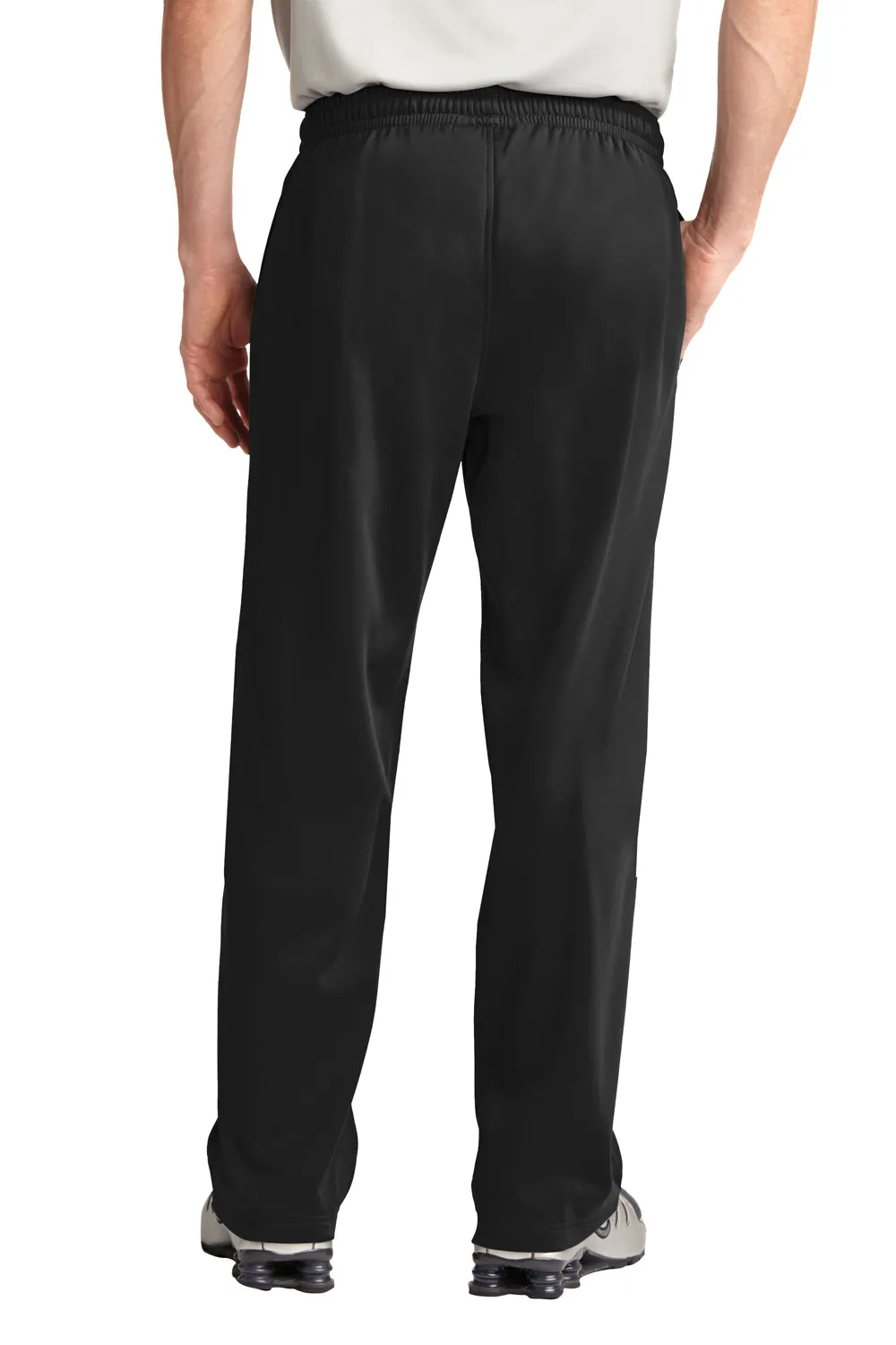Sport-Tek Mens Sport Wick Moisture Wicking Fleece Sweatpants w/ Pockets - Black