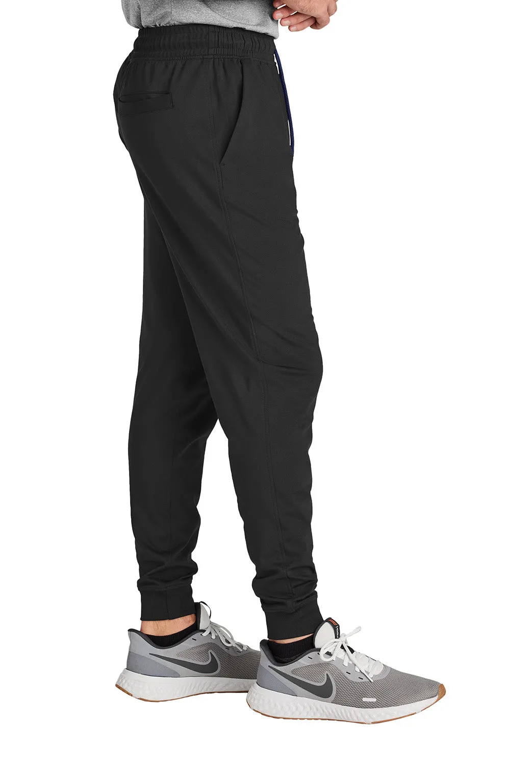 Sport-Tek Mens Sport-Wick Moisture Wicking Jogger Sweatpants w/ Pockets - Black