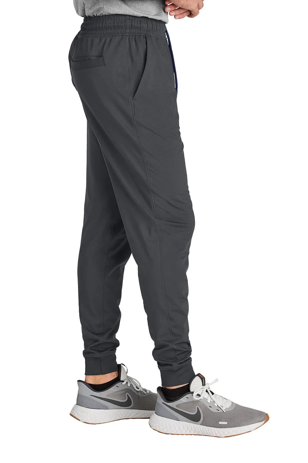 Sport-Tek Mens Sport-Wick Moisture Wicking Jogger Sweatpants w/ Pockets - Charcoal Grey