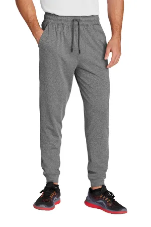 Sport-Tek Mens Sport-Wick Moisture Wicking Jogger Sweatpants w/ Pockets - Heather Charcoal Grey