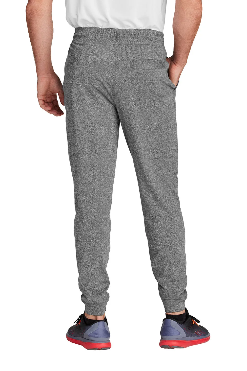 Sport-Tek Mens Sport-Wick Moisture Wicking Jogger Sweatpants w/ Pockets - Heather Charcoal Grey