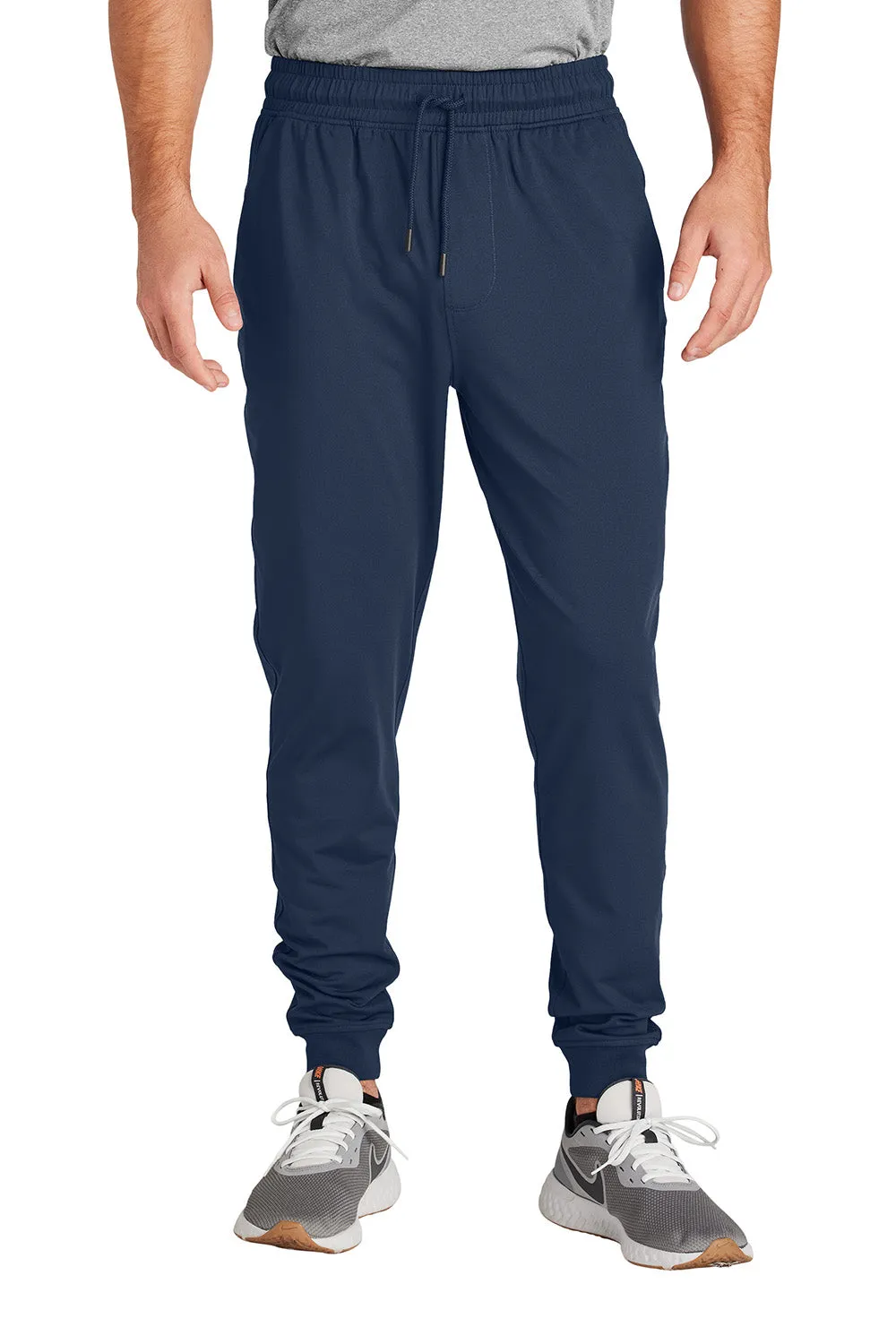 Sport-Tek Mens Sport-Wick Moisture Wicking Jogger Sweatpants w/ Pockets - True Navy Blue