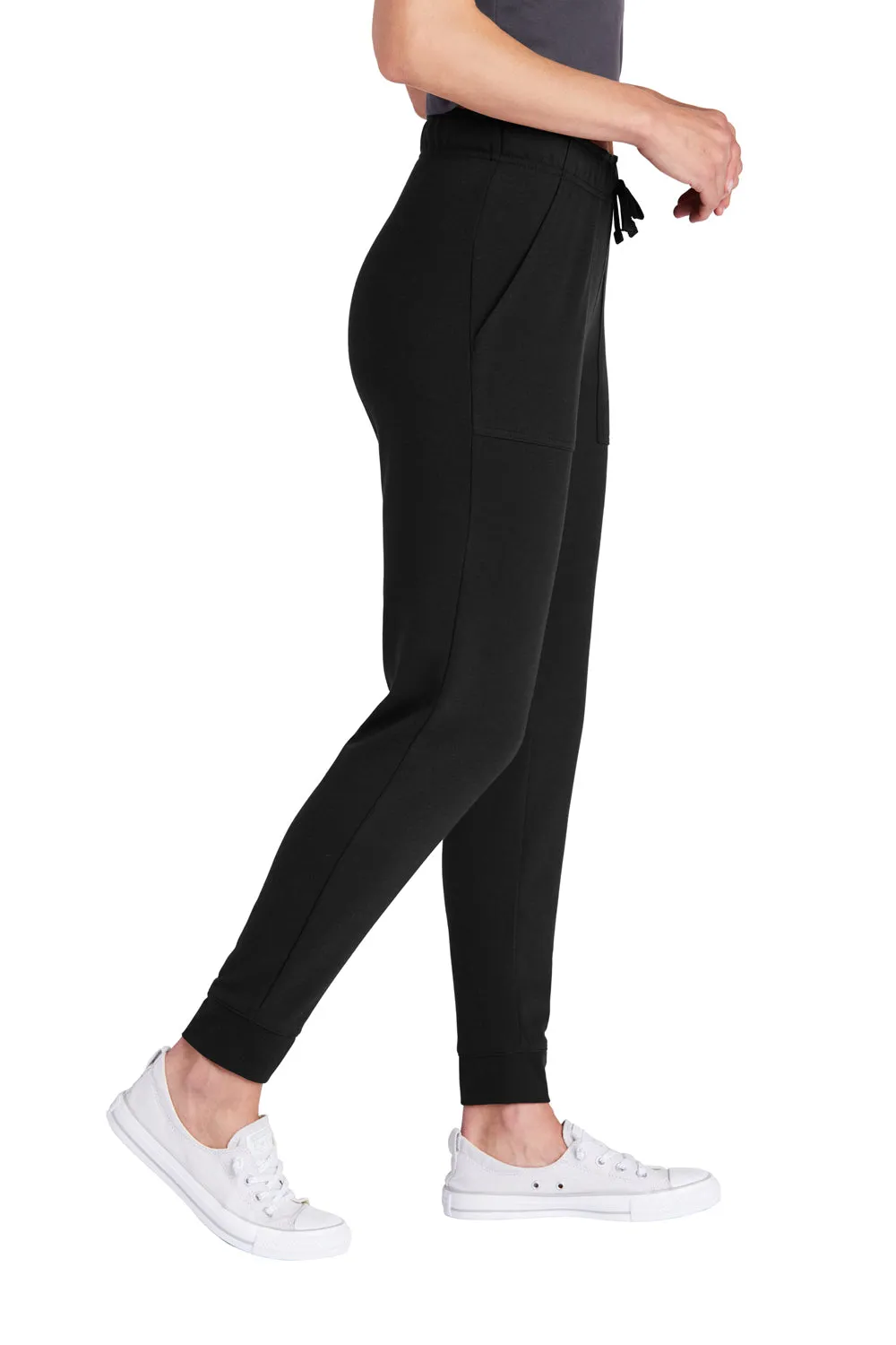 Sport-Tek Womens Moisture Wicking Fleece Jogger Sweatpants w/ Pockets - Black