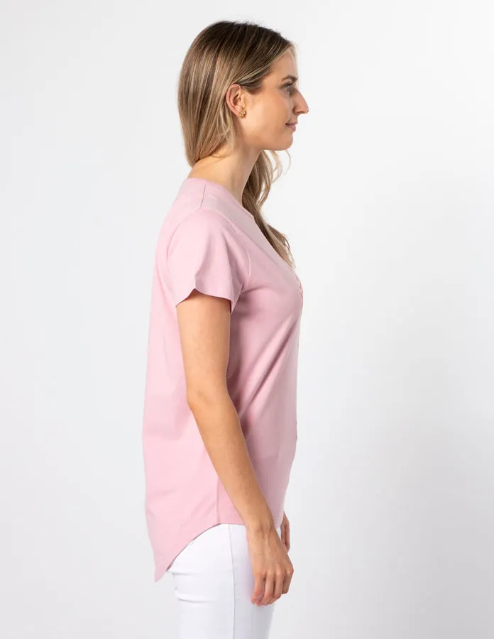 Stella   Gemma T-Shirt Blush Red Chevron Cross