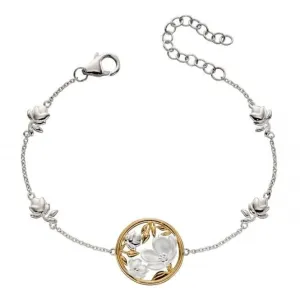 Bracelet en argent sterling plaqué or jaune fleur de cerisier B5232 Beginnings Jewellery