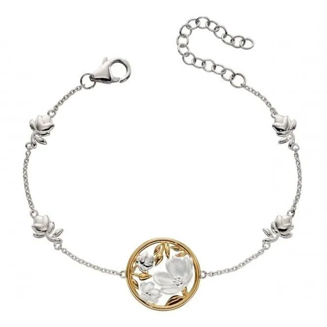 Bracelet en argent sterling plaqué or jaune fleur de cerisier B5232 Beginnings Jewellery