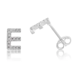 Boucles d'oreilles à clous en argent sterling avec initiale 