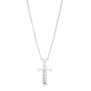 Pendentif en argent sterling avec zirconium cubique initial 