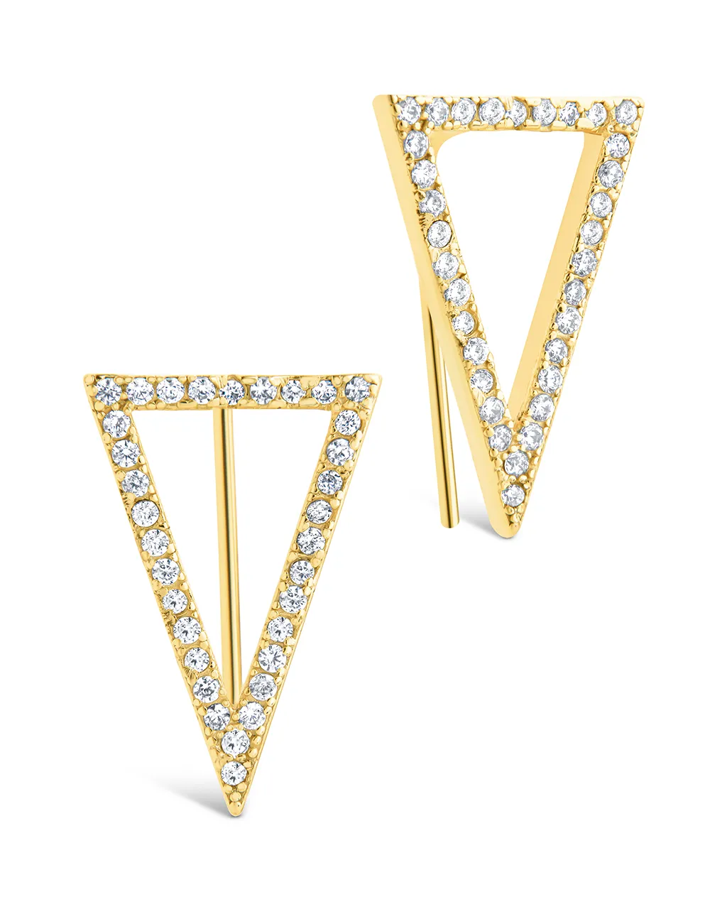 Boucles d'oreilles rampantes géométriques Janine CZ en argent sterling