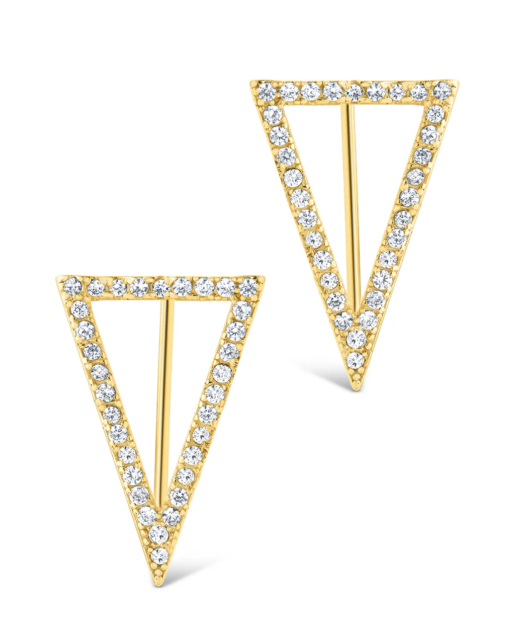 Boucles d'oreilles rampantes géométriques Janine CZ en argent sterling