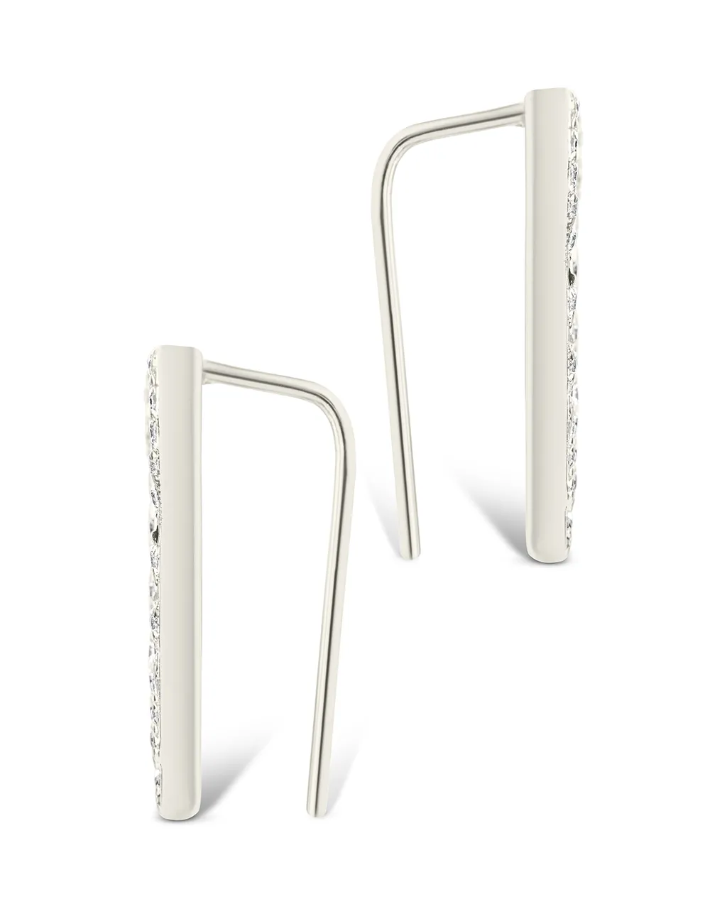 Boucles d'oreilles rampantes géométriques Janine CZ en argent sterling