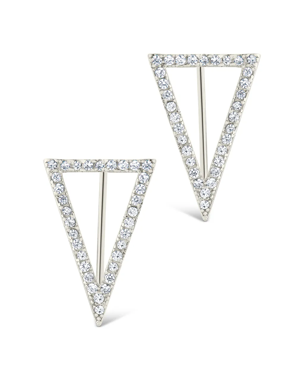 Boucles d'oreilles rampantes géométriques Janine CZ en argent sterling