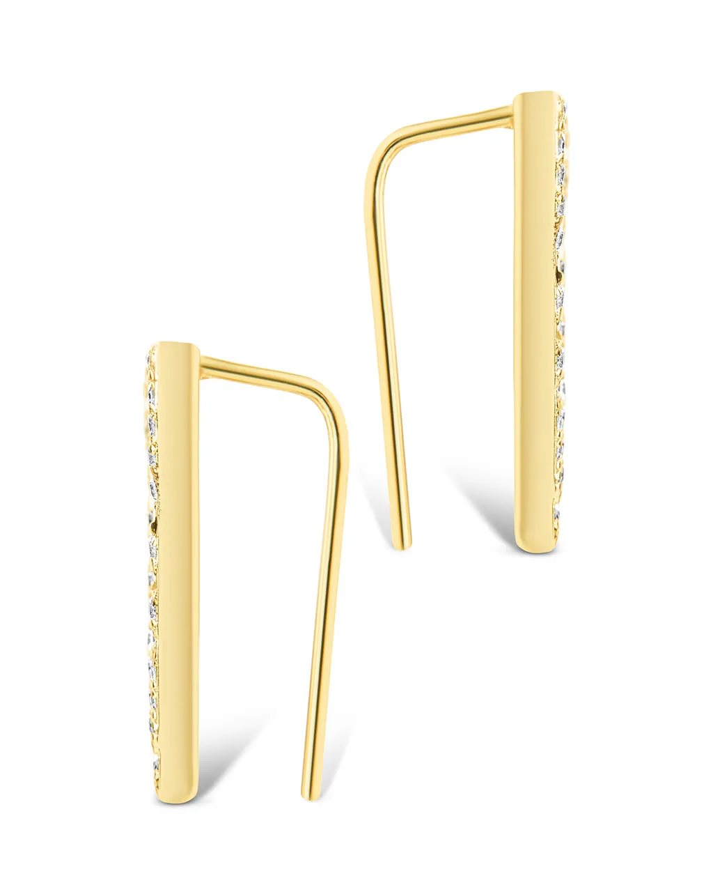 Boucles d'oreilles rampantes géométriques Janine CZ en argent sterling