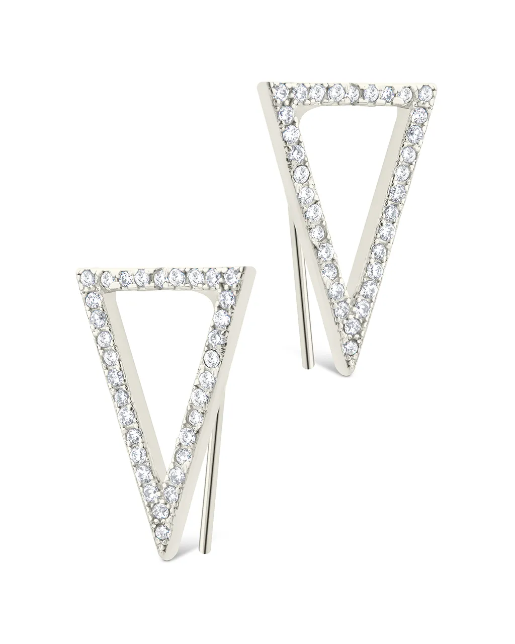 Boucles d'oreilles rampantes géométriques Janine CZ en argent sterling