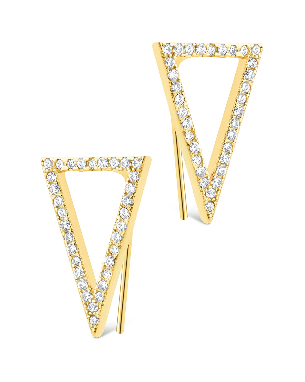 Boucles d'oreilles rampantes géométriques Janine CZ en argent sterling