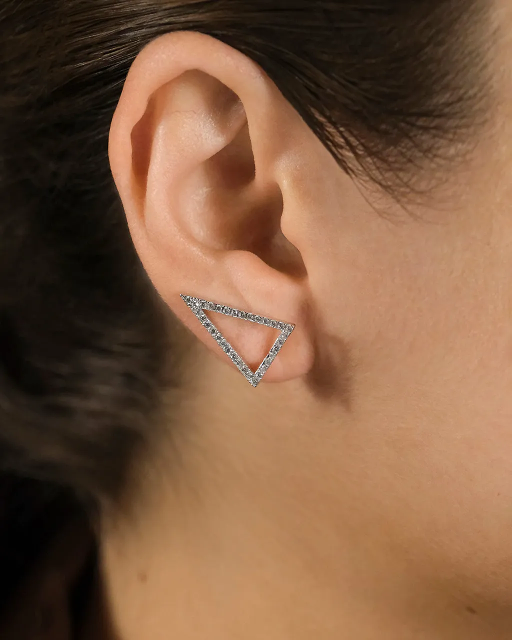 Boucles d'oreilles rampantes géométriques Janine CZ en argent sterling