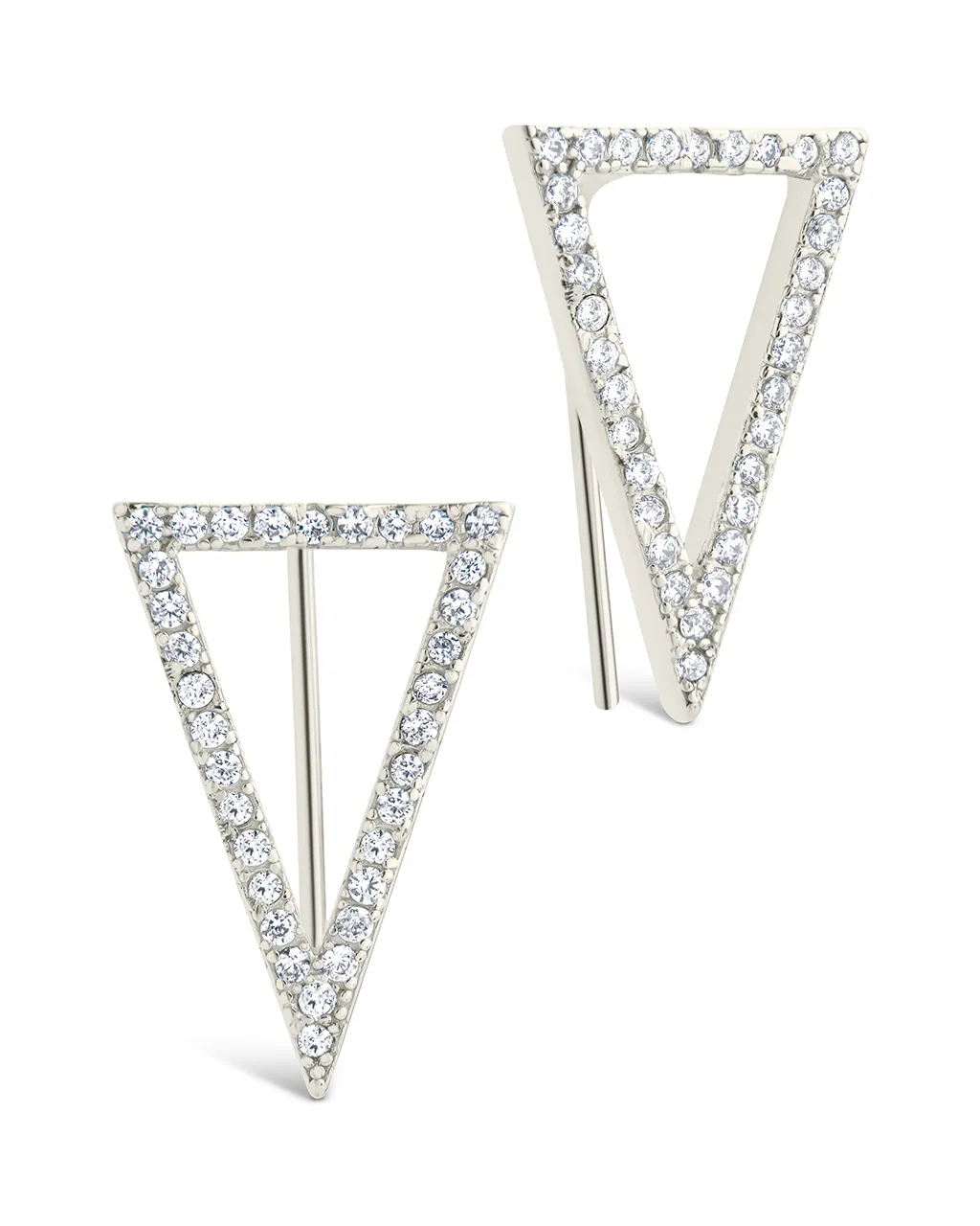 Boucles d'oreilles rampantes géométriques Janine CZ en argent sterling