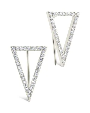 Boucles d'oreilles rampantes géométriques Janine CZ en argent sterling
