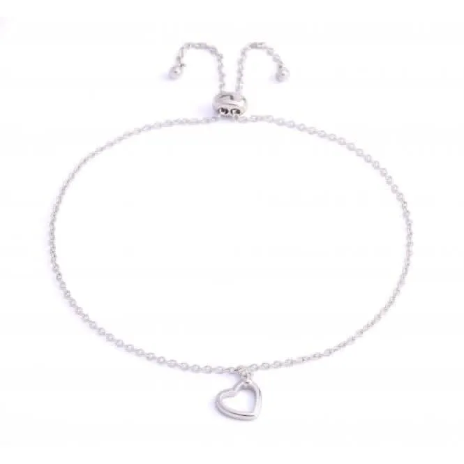 Bracelet Cœur en Argent Sterling Plaqué Rhodium ERLB004 Ania Haie Jewellery