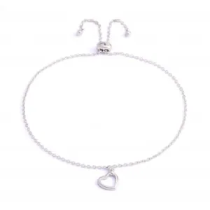Bracelet Cœur en Argent Sterling Plaqué Rhodium ERLB004 Ania Haie Jewellery