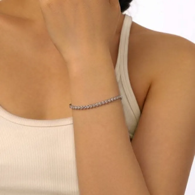Bracelet en argent sterling plaqué rhodium avec zirconia ERLB035 Ania Haie Jewellery