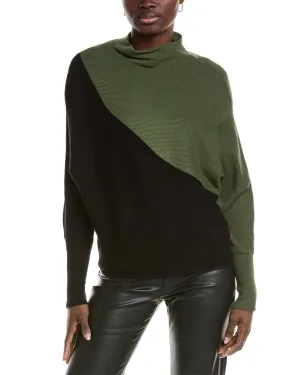 T Tahari Funnel Neck Colorblock Sweater