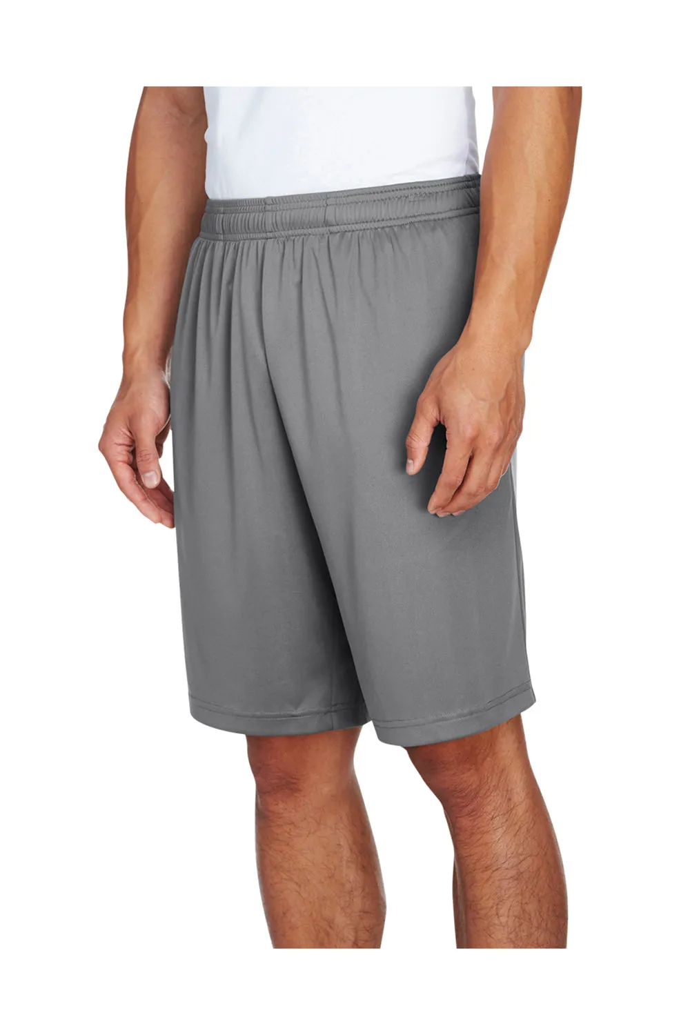 Team 365 Mens Zone Performance Moisture Wicking Shorts w/ Pockets - Graphite Grey
