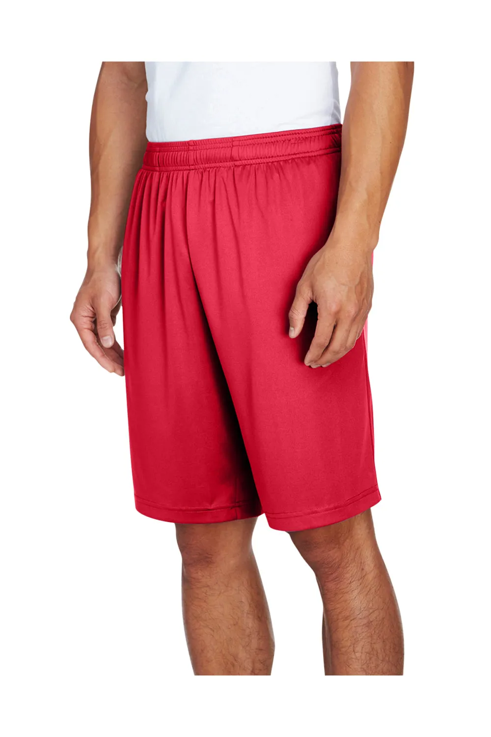 Team 365 Mens Zone Performance Moisture Wicking Shorts w/ Pockets - Red