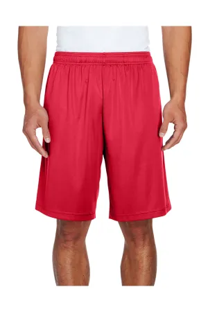 Team 365 Mens Zone Performance Moisture Wicking Shorts w/ Pockets - Red